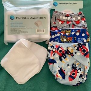 Bundle of 5 Diapers & 3 covers